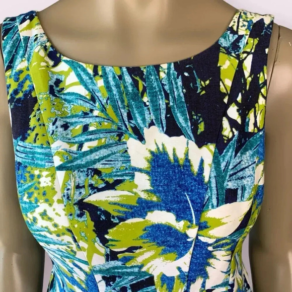 Nine West Floral Sleeveless Fit and Flare Shift Party Dress Size 10 Multicolor - Picture 9 of 16